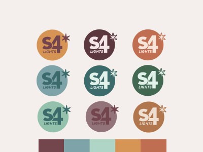 S4 Lights Logo w/ Color Palette branding color design flat logo