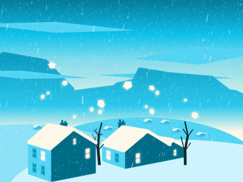 Echobind Holiday Card 2021 - Landscape after effects animation art design figma flat holiday illustration motion motion graphics vector