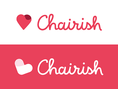 Chairish Logo Exploration heart icon logo mark pink script