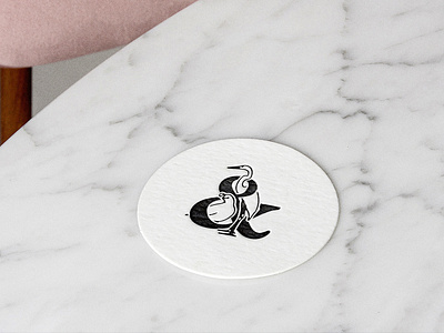 Quail and Crane mark branding coaster design identity design illustration logo restaurant branding san francisco sfo