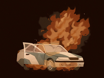 Burn art car design illustration photoshop police police car