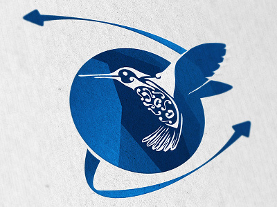 Hummingbird Dribble action arrow blue hummingbird logo