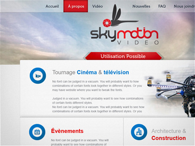 web site interface laurent fortin sky video web site