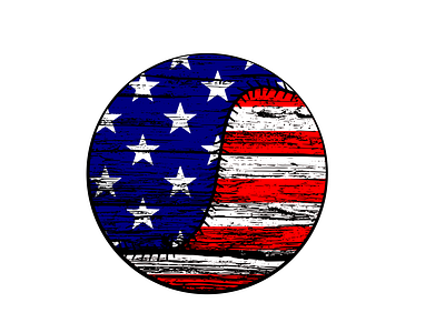 Distressed Patriotic Baseball