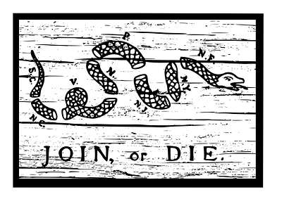 Join or Die Distressed branding design graphic design illustration logo sticker vector