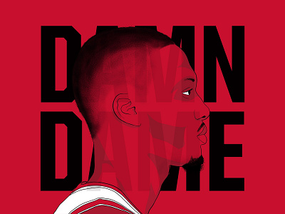 Damian Lillard basketball design illustration nba portrait procreate