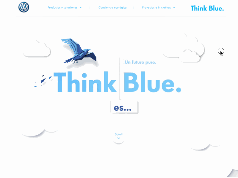 Think Blue - VolksWagen animation css animation html tweenmax ui ux web