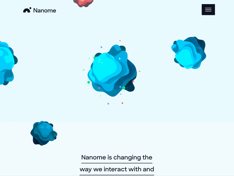 Nanome animation bodymovin html illustration javascript tweenmax typescript ui ux web