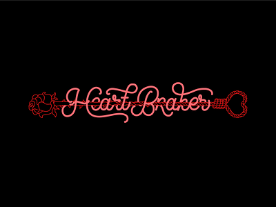 Heartbraker Branding design illustration lettering logo noose roses typography