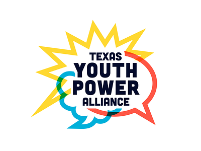 Texas Youth Power Alliance action bubbles branded branding branding design logo logos multiply overlay speech bubbles texas texas youth power alliance