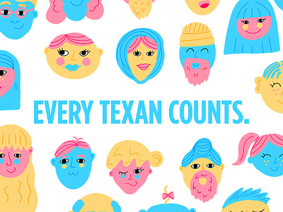 Every Texan Counts census census2020 illustration ipad pro procreate