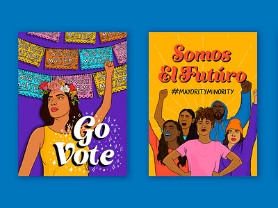 Posters for JOLT initiative beavoter design go vote illustration illustrator latino latinx lettering papel picado poster typography vote voter votes