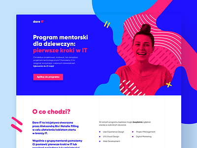 dare IT | woman-to-woman mentorship program dare it desktop landing page lp mentorship program