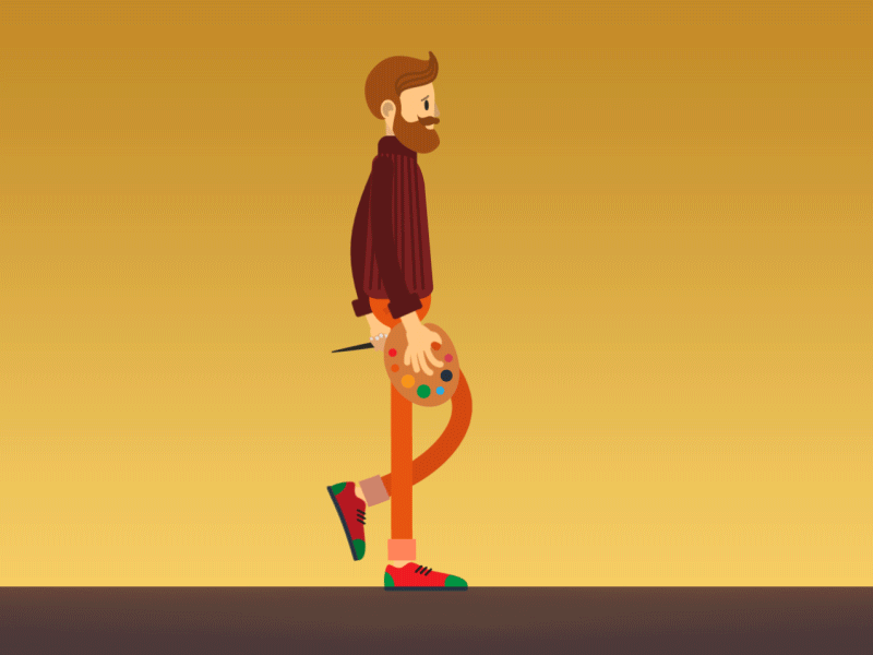 Walking painter animation gif ibecsystems man painter walking man