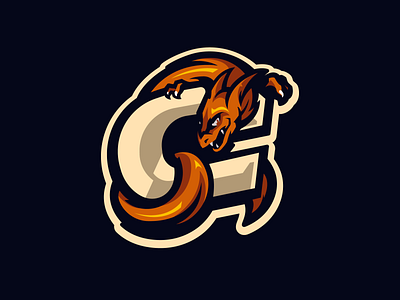 C Dragon mascot (CARNAGE) c design dragon esports illustration letter logo mascot vector