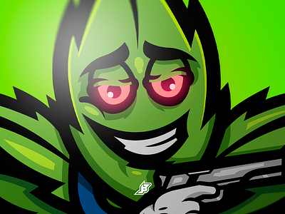 Weed Mascot (Smoovy) character esports grass gun logo mascot vector weed