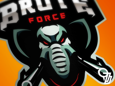Brute Force Mascot elephant esports guns team