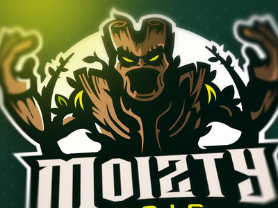 Moizty Bois esports green logo man mascot moizty tree