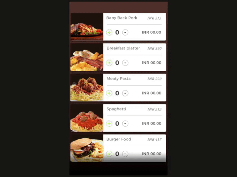 Food app item details screen