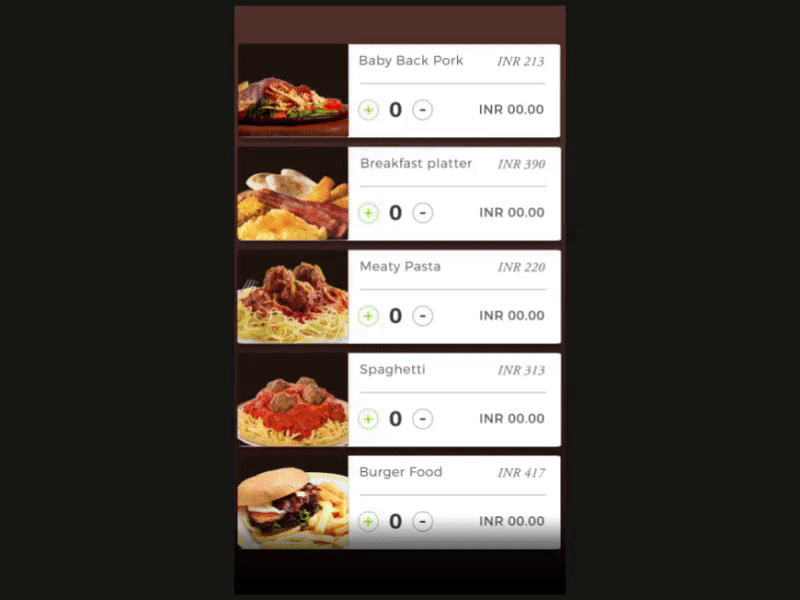 Food app item details screen food mobile ux motion ui transition