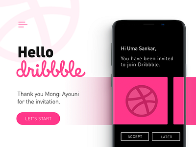 Hello Dribbble debut first hello ui ux