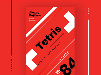 Tetris - Game of the Decade adobe illustrator design game illustration poppins poster red tetris tribute typography vector videogames