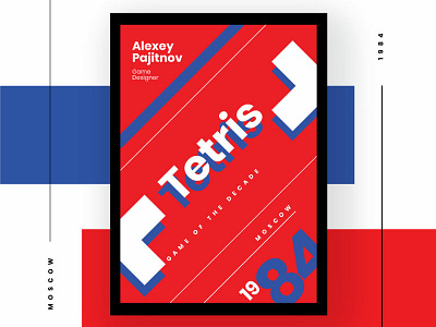 Tetris - A tribute 1980s adobe illustrator design game homage illustration poster russia tetris tribute typography vector