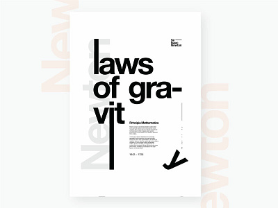 Laws Of Gravity - V2 adobe illustrator black design helvetica illustration newton typography vector