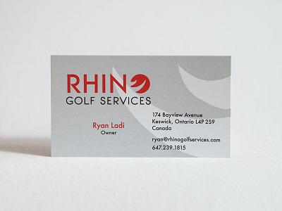 Rhino Golf Services card branding business card logo
