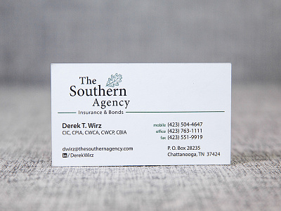 The Southern Agency card branding business card logo logo design