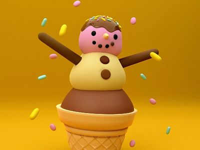 The Ice Cream Man 3d design graphic design