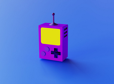 Small video game console 3d blender branding consol design game