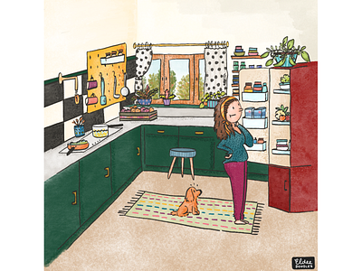 Kitchen raids art colors comic design dog doodleart doodles doodling family food hungry illustration illustrator kitchen