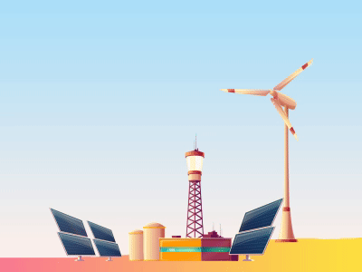 Renewable animation animation solar