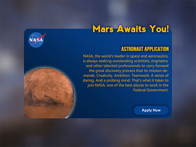 Astronaut Application application astronaut mars nasa recruit simple