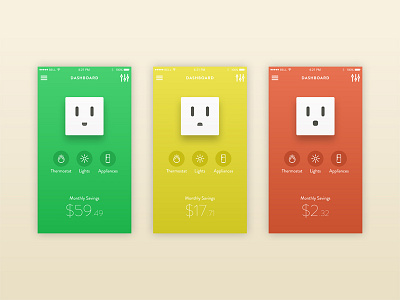 Home Energy Saving App app clean energy illustration iphone power save saving simple ui ux