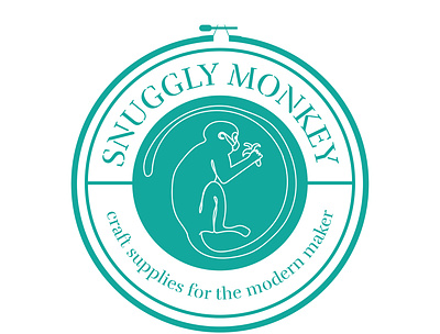 Snuggly Monkey Draft 1 Design brand branding custom drawing design drawing icon illustration illustrations logo logo draft monkey monkey logo monkeys vector