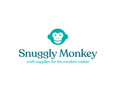 Snuggly Monkey Draft 1 brand branding craft logo craft supplies custom drawing design drawing icon illustration illustrations logo monkey monkey logo monkeys vector