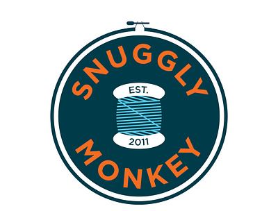 Snuggly Monkey Social Media Logo brand branding crafts custom drawing design drawing embroidery icon illustration illustrations logo sewing vector