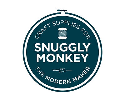 Snuggly Monkey 1 Color Logo brand branding custom drawing design drawing icon illustration illustrations logo vector