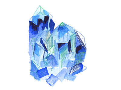 #inktober October 1: Crystal crystal crystals custom drawing drawing illustration inktober mixed media painting sketch