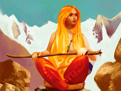 She rules over the rivers of the North character fantasy illustration