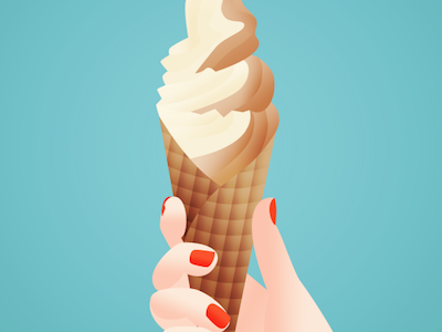 I scream, you scream! blue chocolate cone gradient ice cream illustration soft serve summer treat vanilla vector