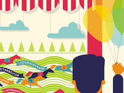 Editorial Illustration balloon business carnival circus drawing horse illustration opacity