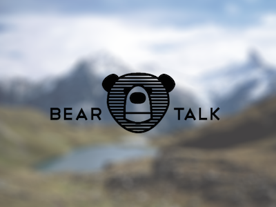 Bear Talk animal bear black logo mountains radio vector