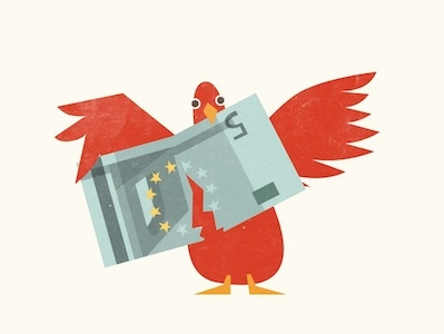 Chicken chicken euro illustration money rip texture