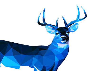 Winter Deer animal blue cold deer facet geometric illustration triangle winter