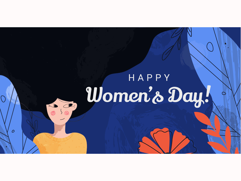 Women's day character floral girl illustration march 8