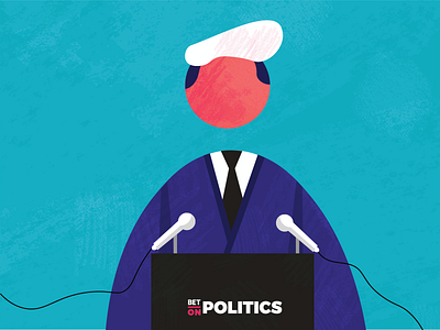 Politician character illustration microphone politics