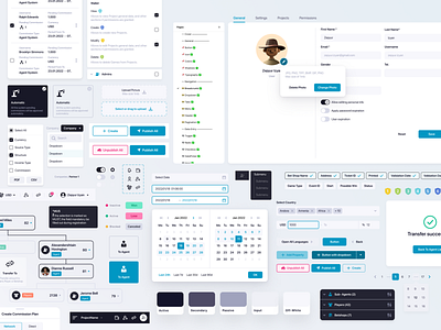 Design System for SaaS Product ant design back office card chart components date picker design system figma header list profile saas schem table ui kit usability user interface ux